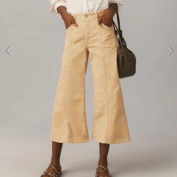 Maeve Pants - Delaney Crop Clean-seamed High-rise Wide Leg Jeans